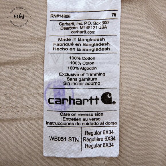 NWT Carhartt Women's Mid Rise Cotton Wide Leg Cargo Pants in Cream - Picture 12 of 13